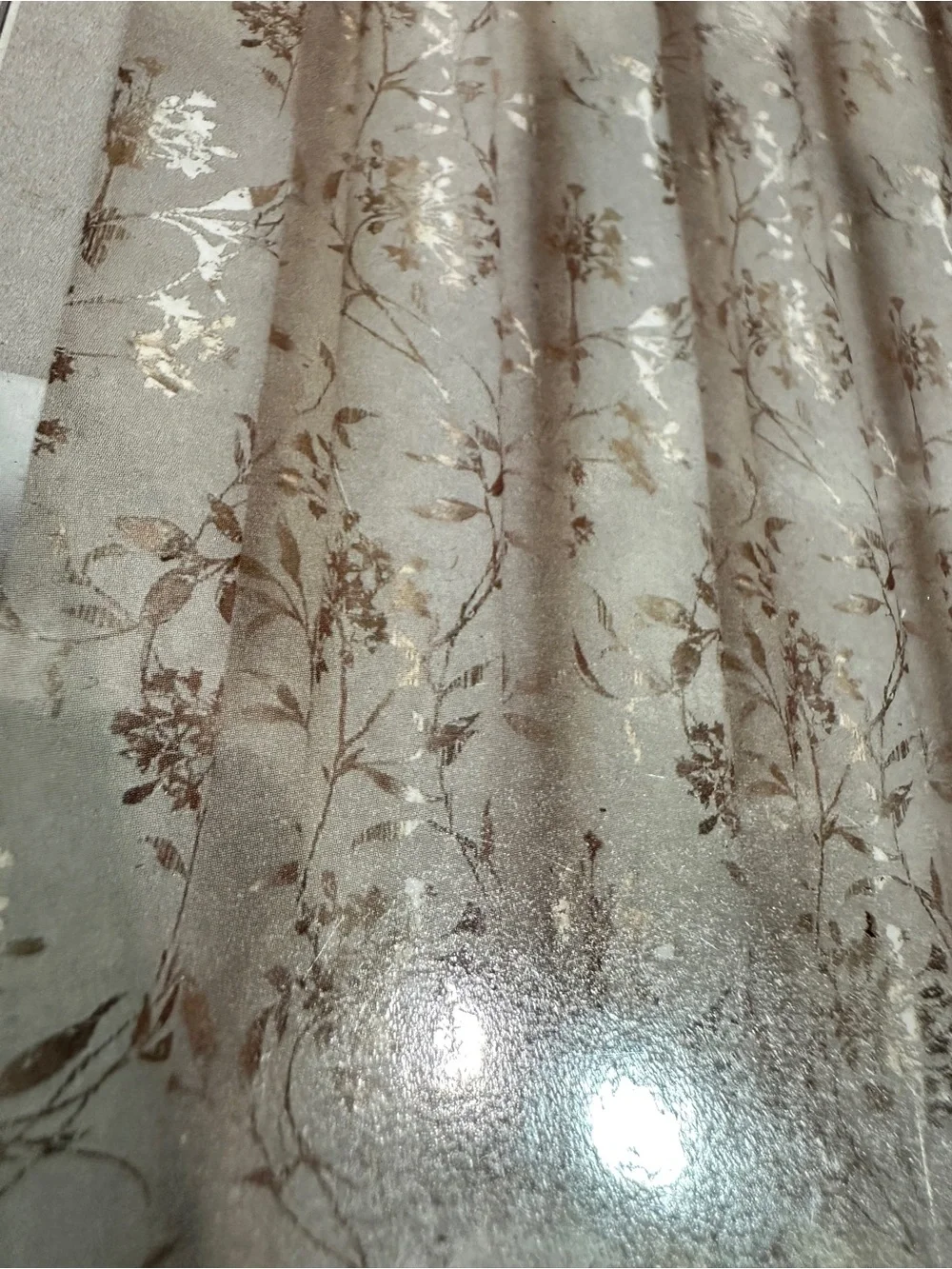 Colordrift Wildflower Metallic Floral Wildflower Fabric Shower Curtain 70 x 72